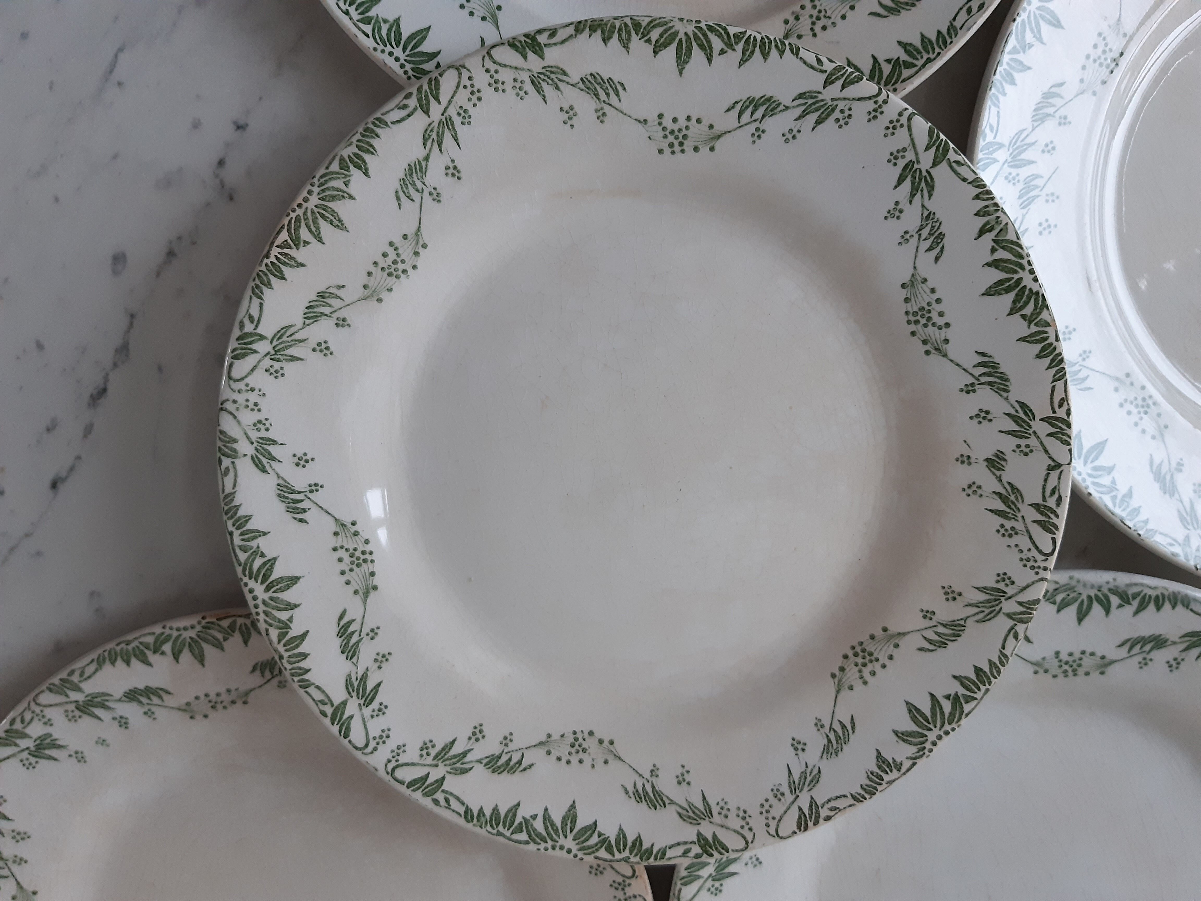 Set of 5 dessert plates Creil Montereau