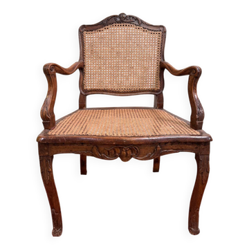 Louis XV style office chair in carved walnut