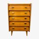 Chest of drawers chiffonnier feet compass 50s blond wood