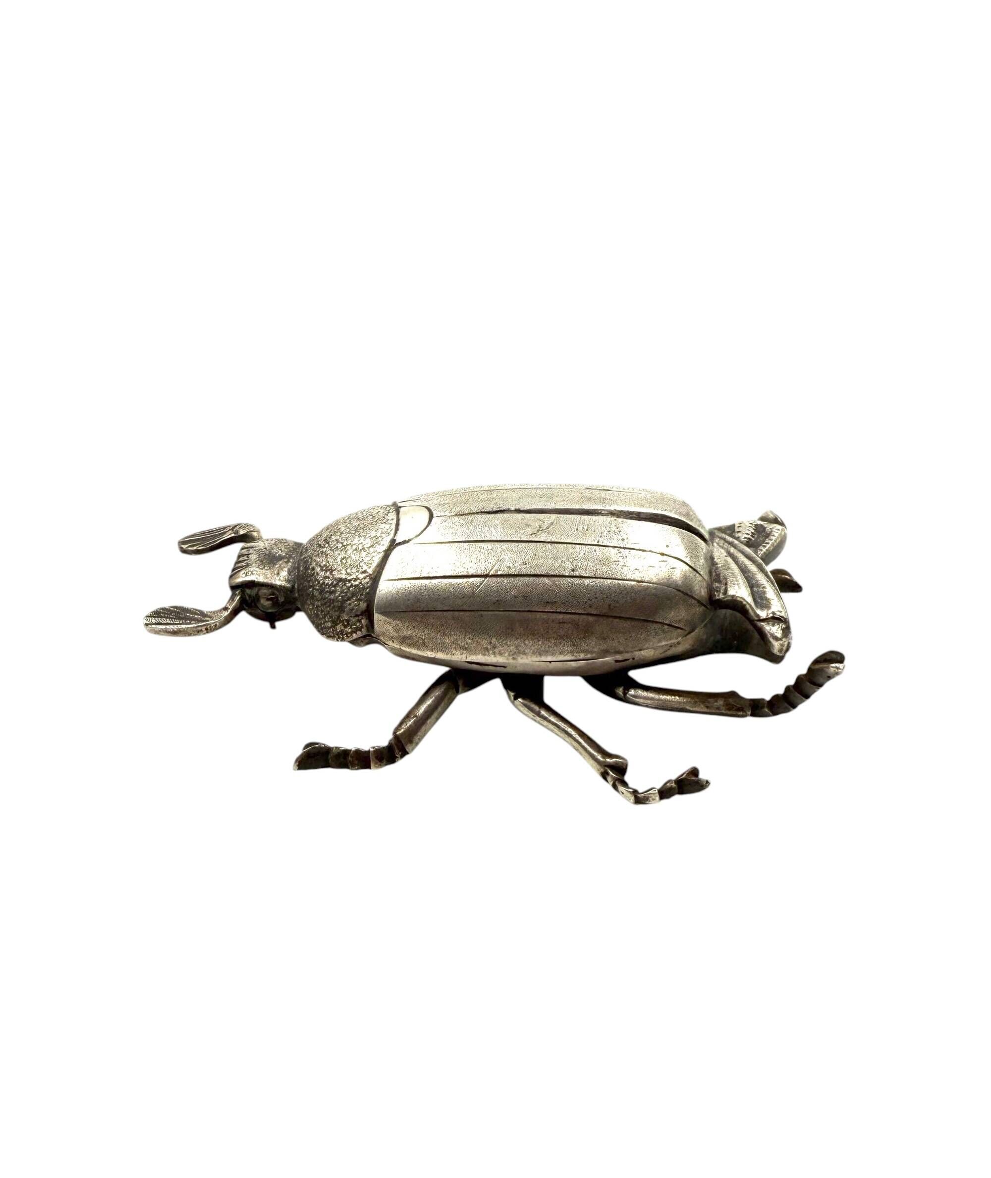Silver insect shaped ashtray / box, France 1950s