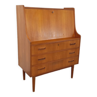 Secrétaire scandinave danois vintage Tibergaard en teck des années 50 60