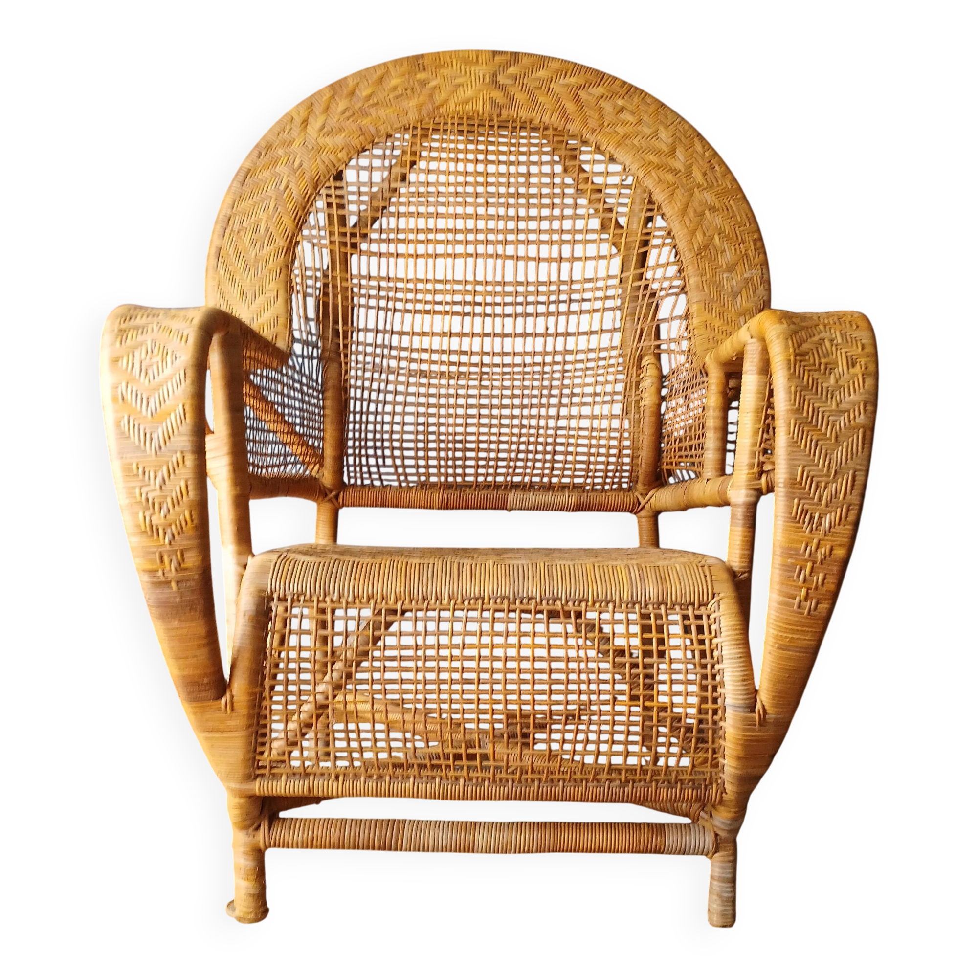 Rattan armchair in the style of Kay Fisker for R. Wengler. Danish work from the 1960s.