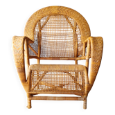 Fauteuil en rotin esprit Kay Fisker pour R.Wengler. Travail danois 1960