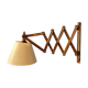 Wall lamp scissors in teak wood lampshade beige