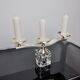 Ice cube candle holder by Peill & Putzler, 3 flames, glass and silver-plated metal, Germany, 1970