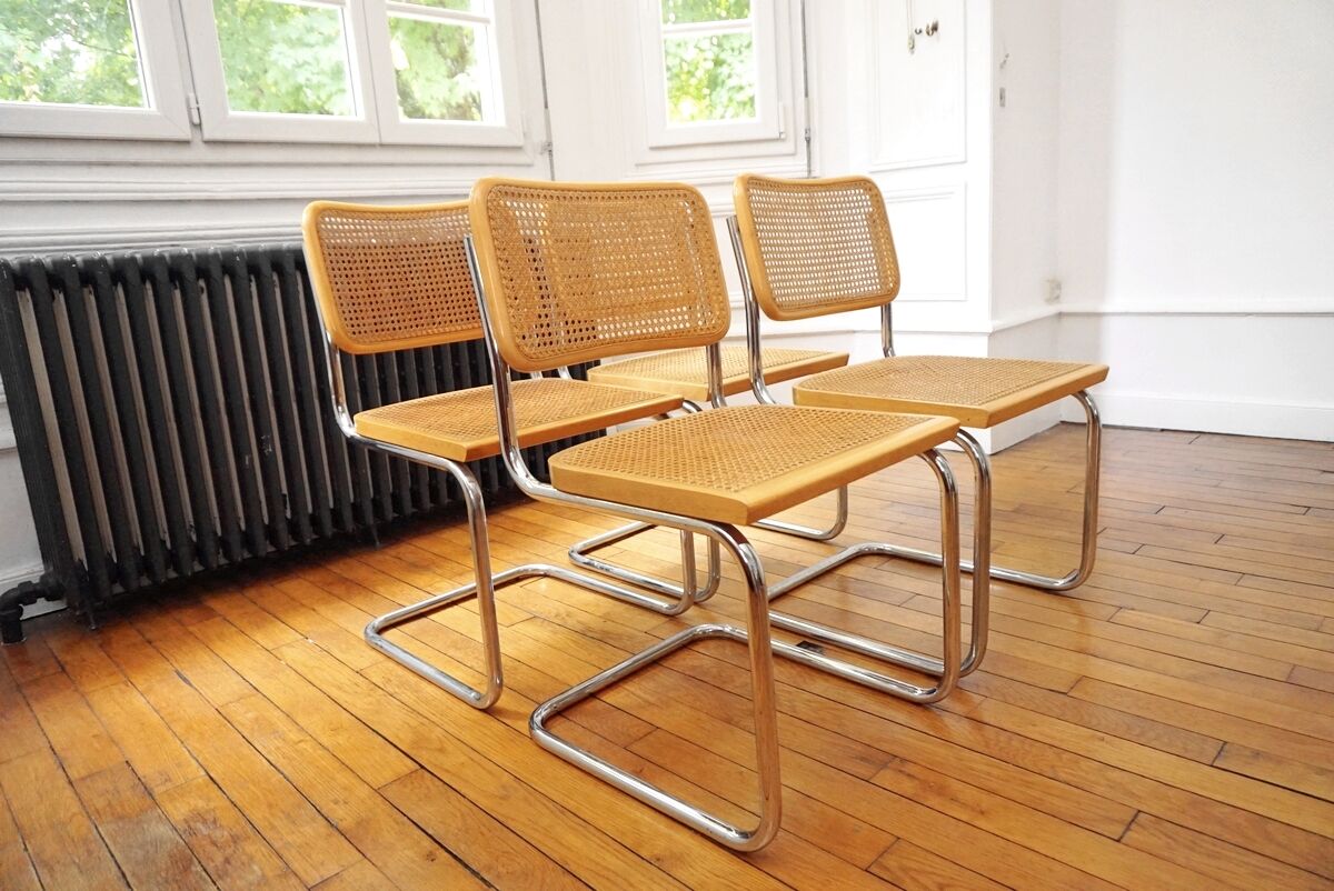 Lot of 4 Cesca B32 chairs by Marcel Breuer