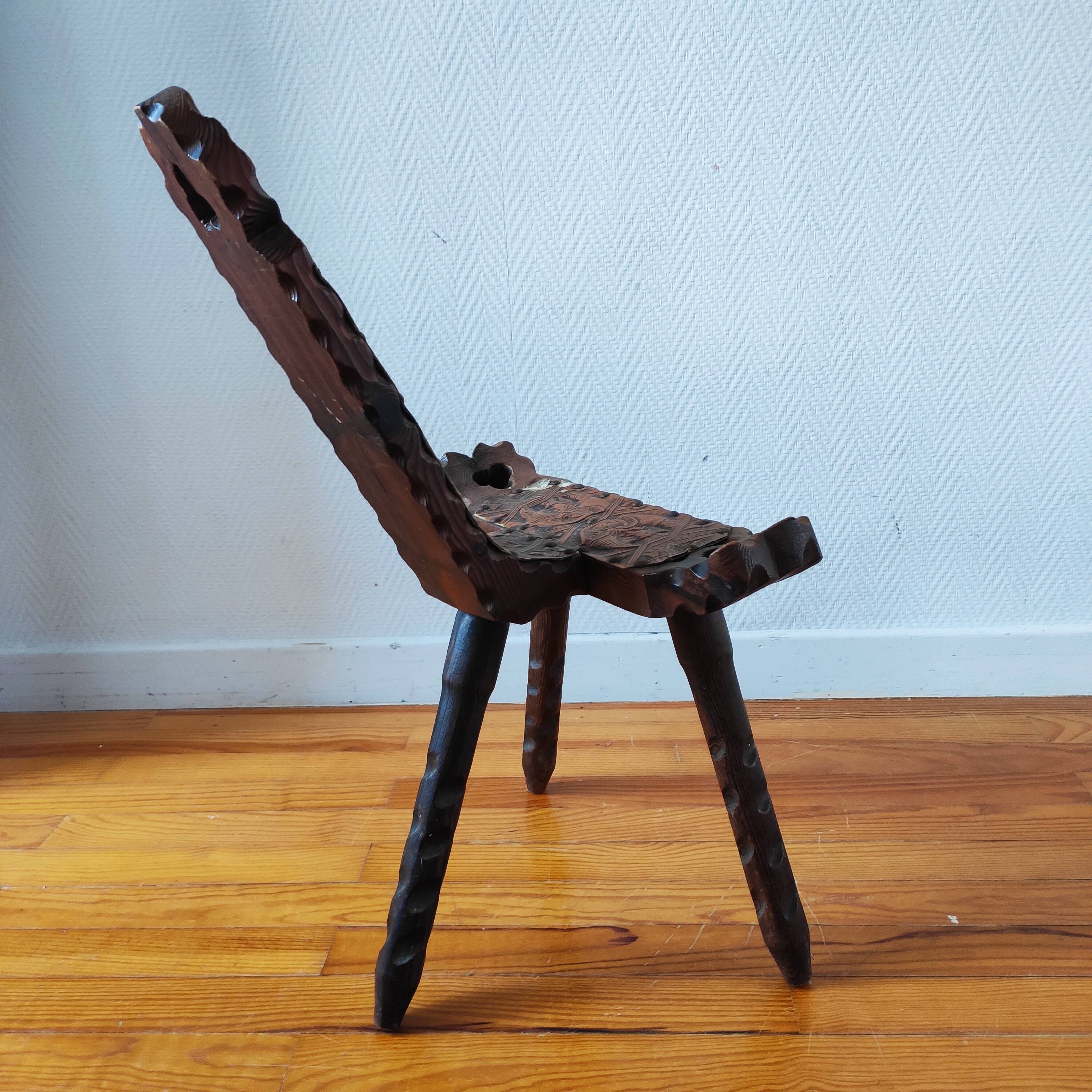 Brutalist tripod chair