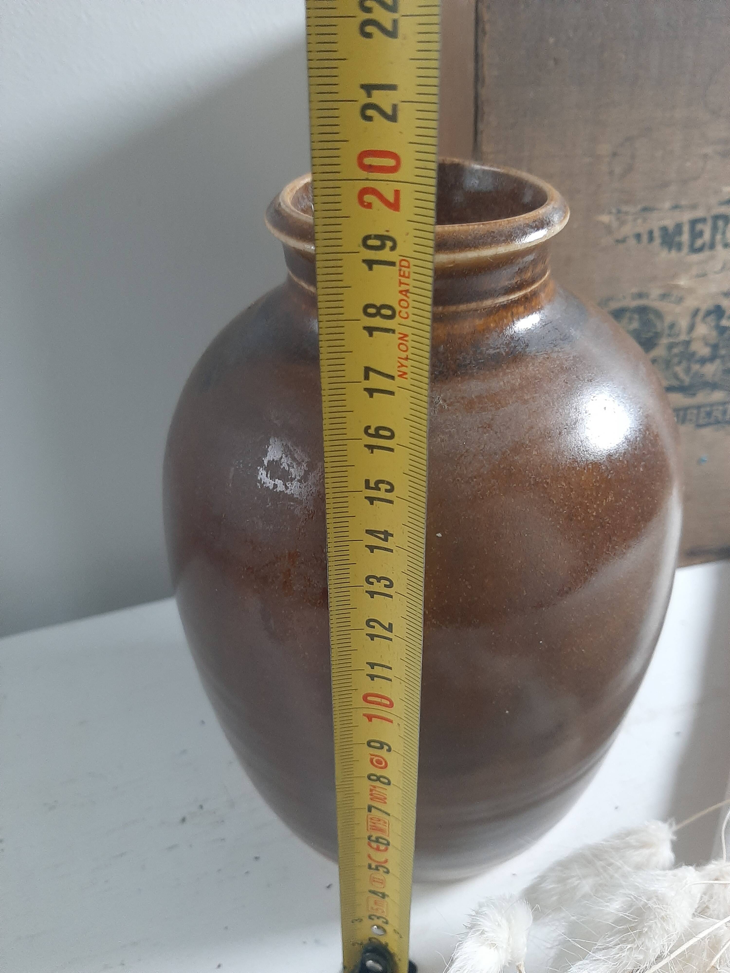 Brown vase signed Barotte