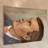 Portait huile sur bois