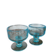 Coupes bleu en verre bullé