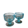 Coupes bleu en verre bullé
