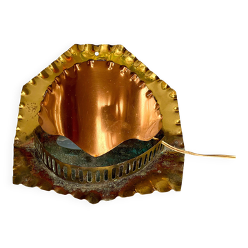 Unique Mid Century Table Lamp "Fireplace" Copper & Brass, Art Deco, Vintage