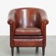 Sheepskin Leather Club Chair with Black Piping