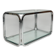 Vintage chrome glass coffee table 70s space age table