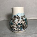 Ancient Ceramics Beige Drawing Zebra MEROSE 98 Signed Vintage