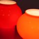 Vintage Red Glass Table Lamps attributed to Štěpán Tabery, 1970s