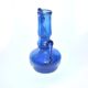 Antique blue blown glass candle holder ras de cave vase folk art 19th c.