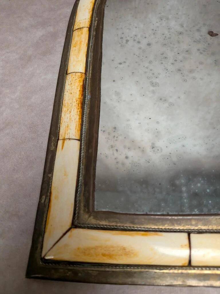 Ancient oriental brass mirror – arch shape