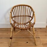 Fauteuil en rotin vintage pour enfants