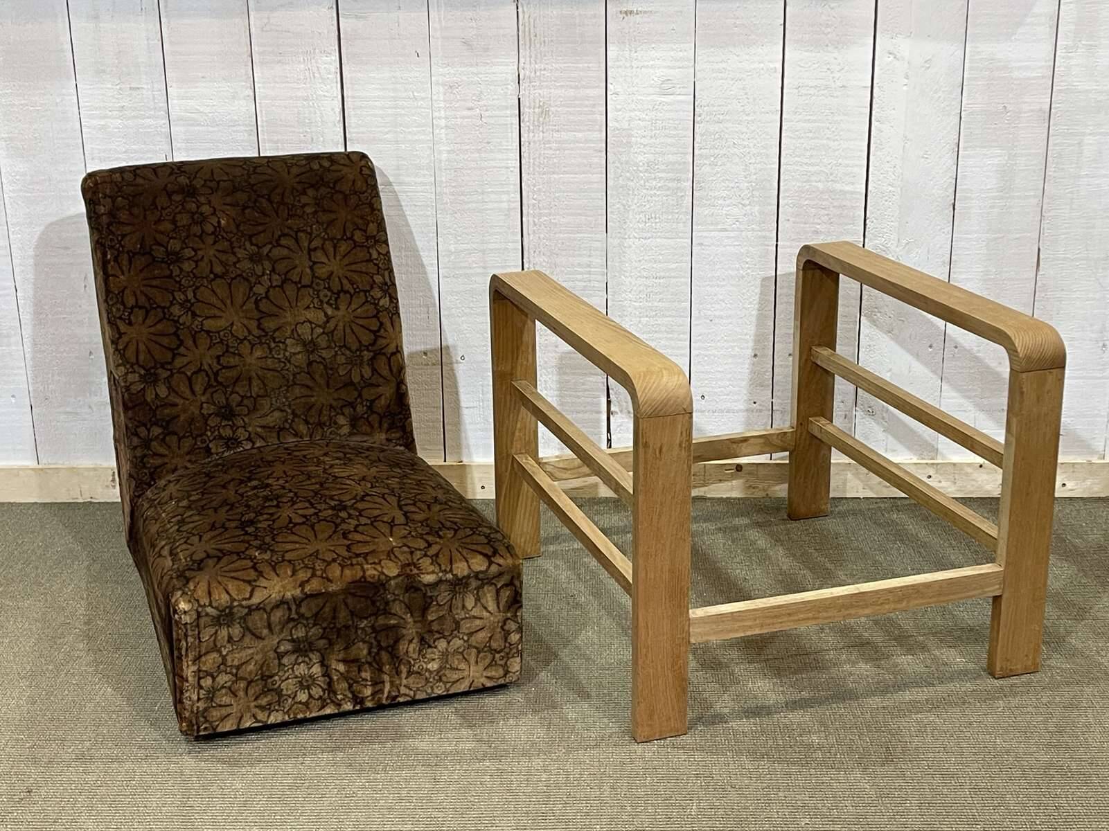 1930s Art Deco oak armchair