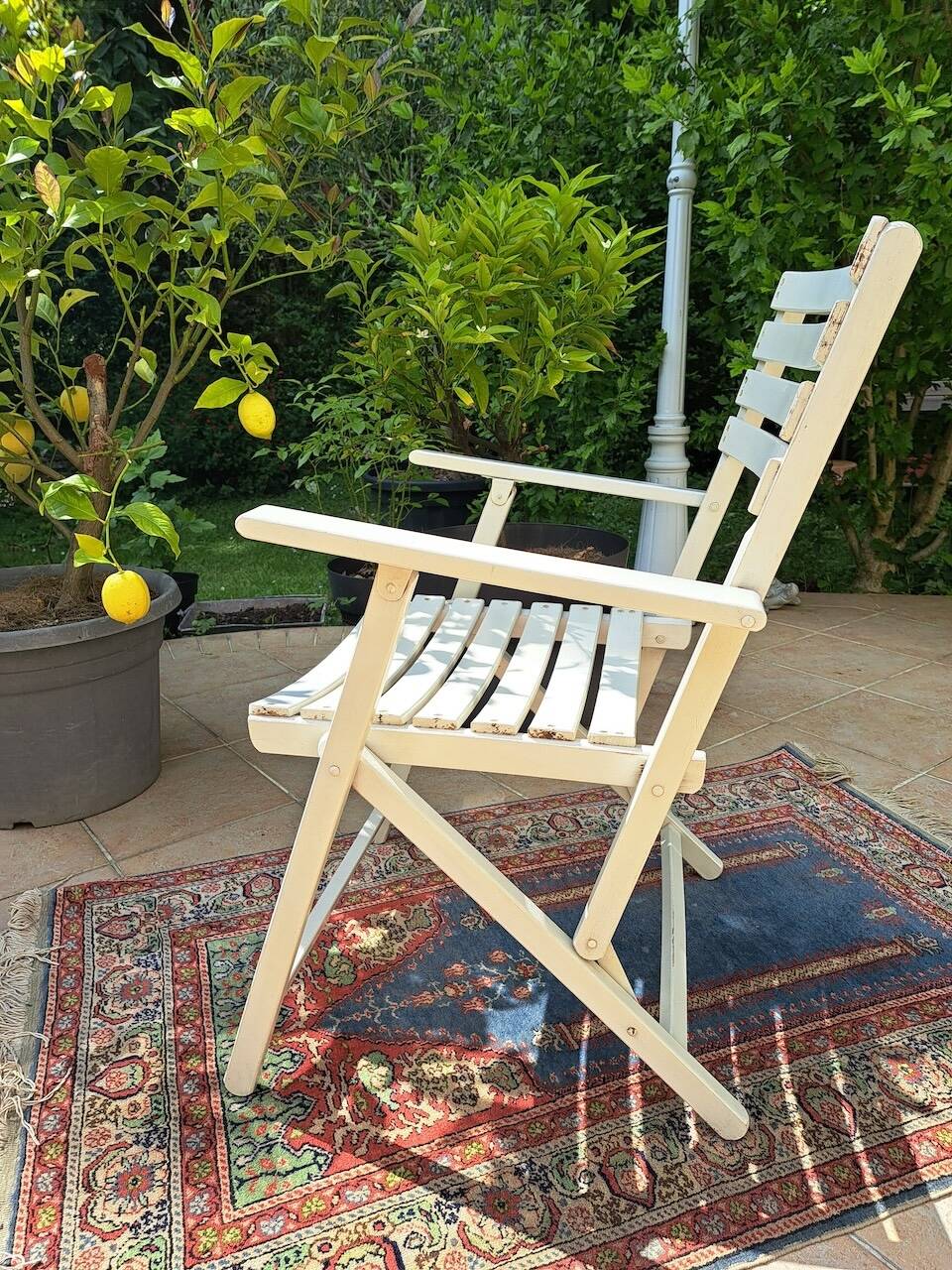 Vintage white wooden garden furniture