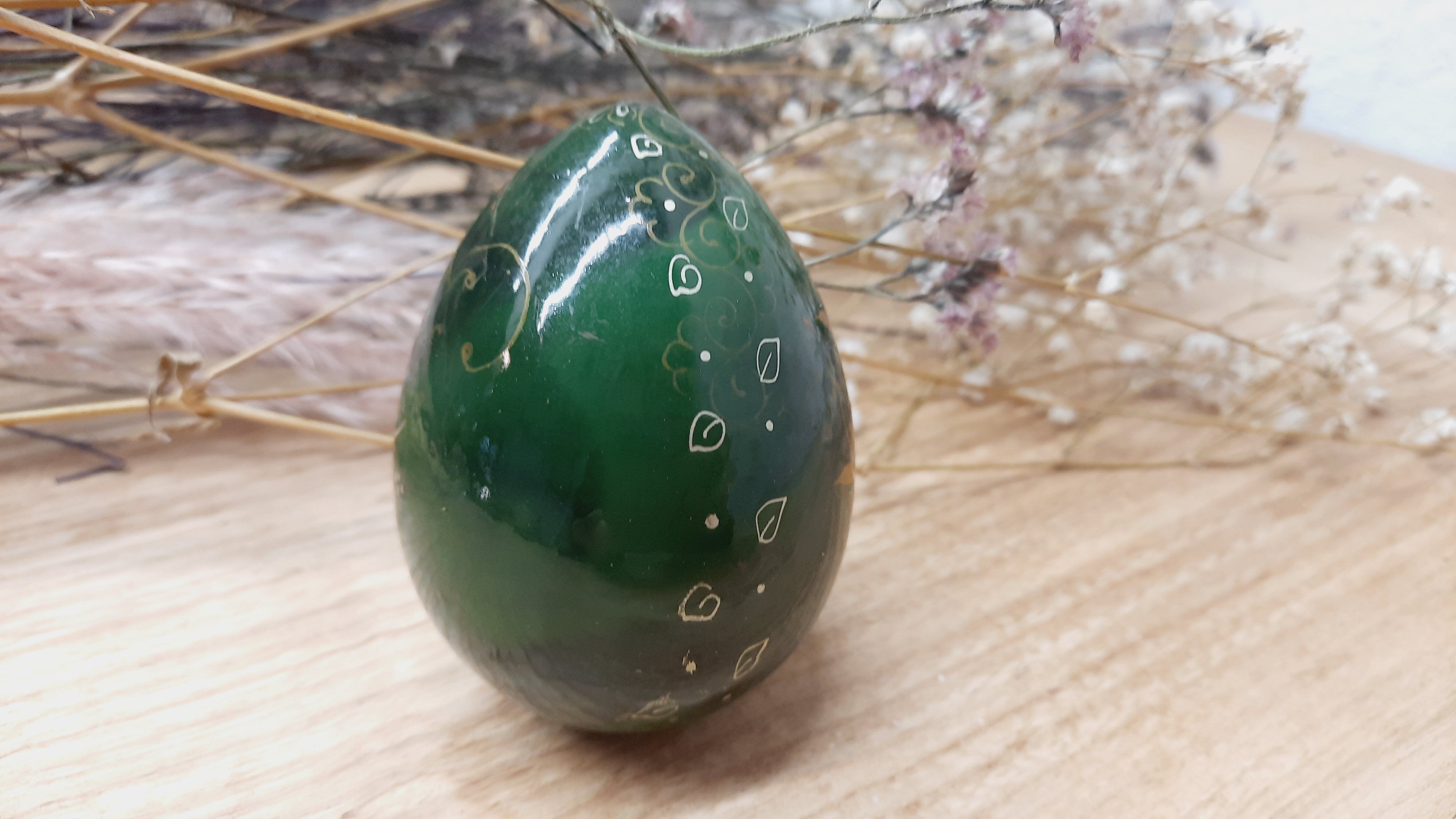 Painted wooden egg