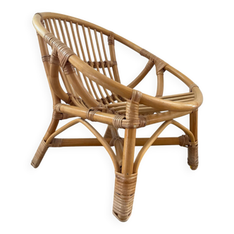 Fauteuil enfant en rotin des années 70