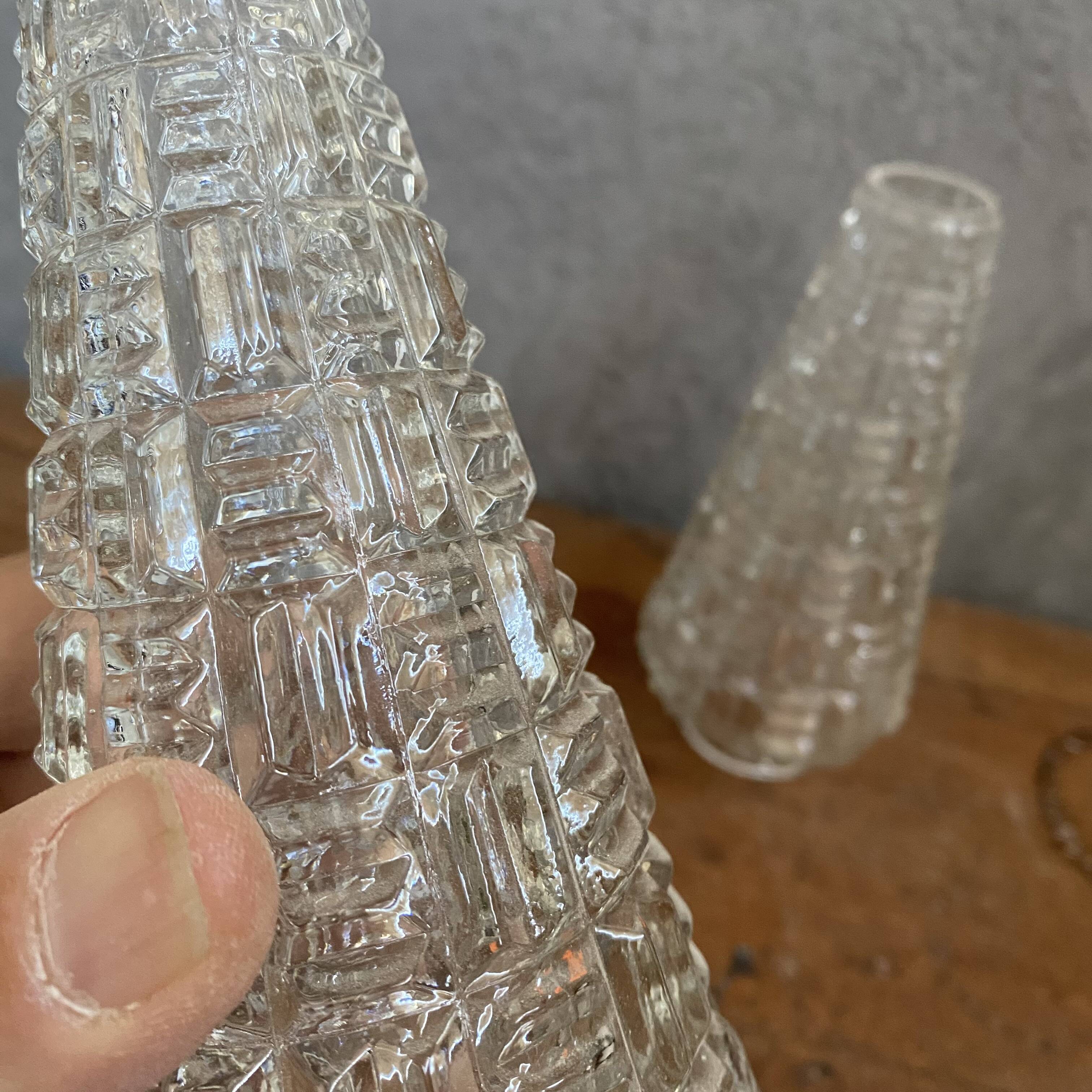 2 tulipes en verre courtes 16 cm pour lampe lustre