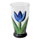 Blue Tulip Flower Water Tumbler Kosta Boda by Ulrica Hydman Vallien. Sweden