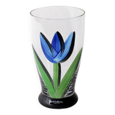 Gobelet en verre à eau Fleur de Tulipe Bleue Kosta Boda par Ulrica Hydman Vallien. Suède