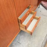 1960 plating chrome legs teak Cabinet