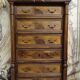 Chest of drawers / chiffonnier in solid walnut, Napoleonic III period – 19th century