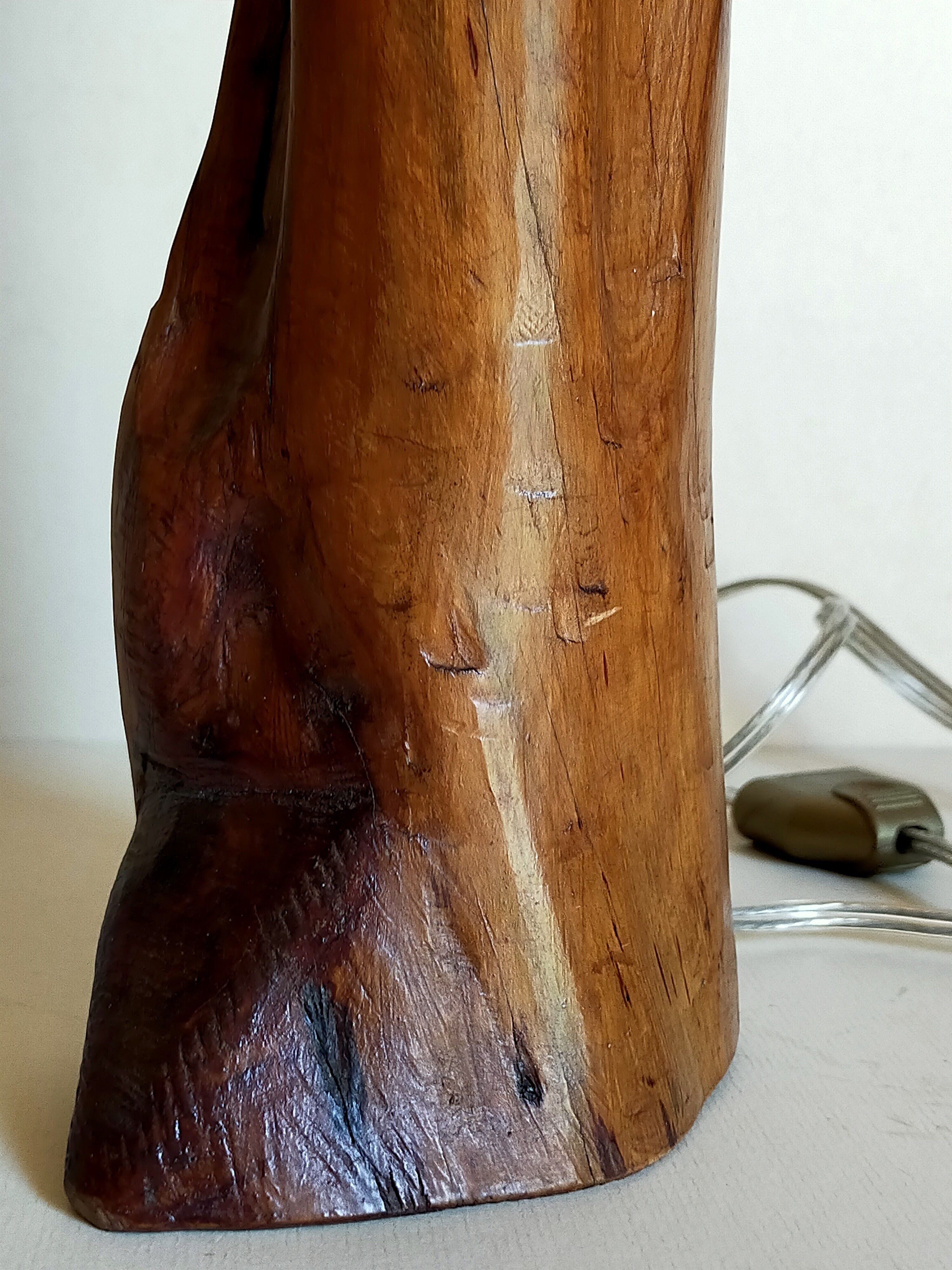 Free-form solid wood pose lamp in 1950s