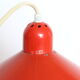 Suspension in red industrial enamelled metal, vintage