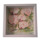 Signed flower painting with certificate of authenticity
