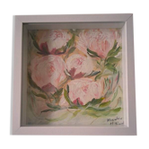 Signed flower painting with certificate of authenticity