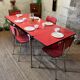 Table et 4 chaises en Formica rouge