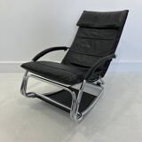 Fauteuil à bascule en cuir par Jochen Hoffman, années 1990