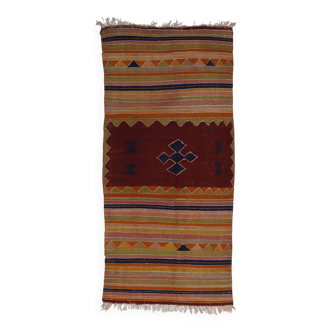Tapis vintage tissé à la main unique 122X 254 cm