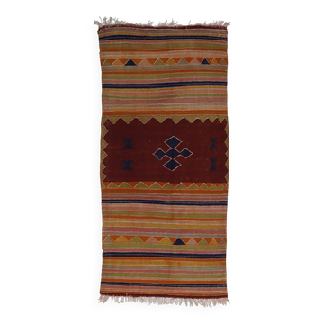 Unique Handwoven Vintage Rug 122X 254 cm