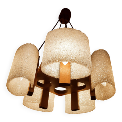 Suspension scandinave en teck et perspex