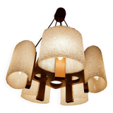 Scandinavian pendant light in teak and perspex