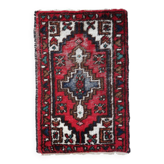 Tapis Vintage Hamadan en Laine (55cm x 88cm), Années 1970