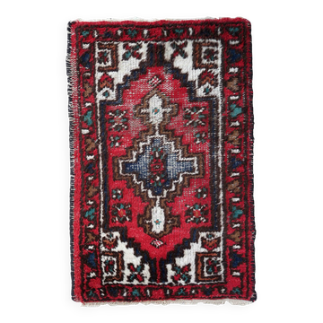 Tapis Vintage Hamadan en Laine (55cm x 88cm), Années 1970