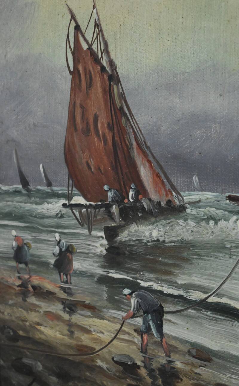 Tableau "Fishing Memory" signed L. Henry – late 19th century