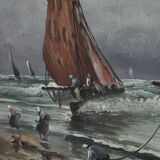 Tableau "Fishing Memory" signed L. Henry – late 19th century