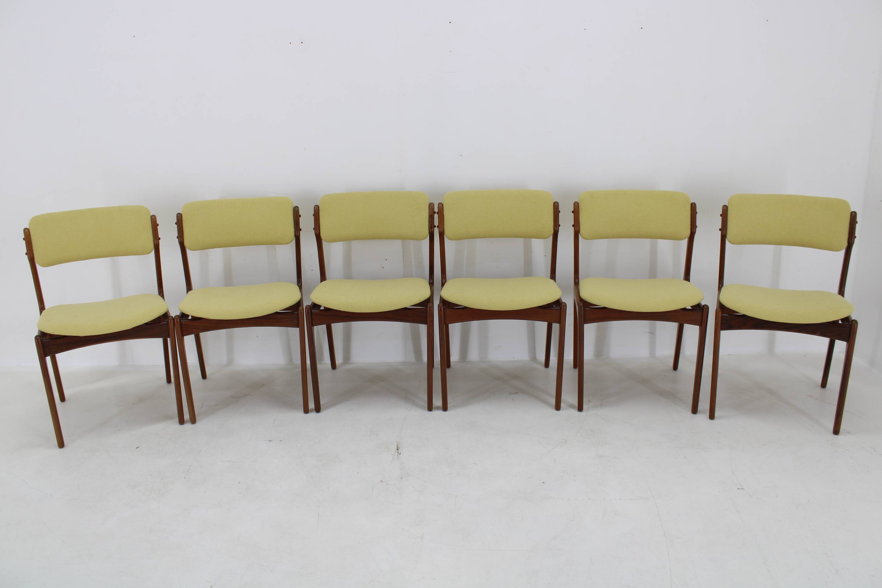 1960s Erik Buch Set of Six Restored Teak Dining Chairs, Denmark