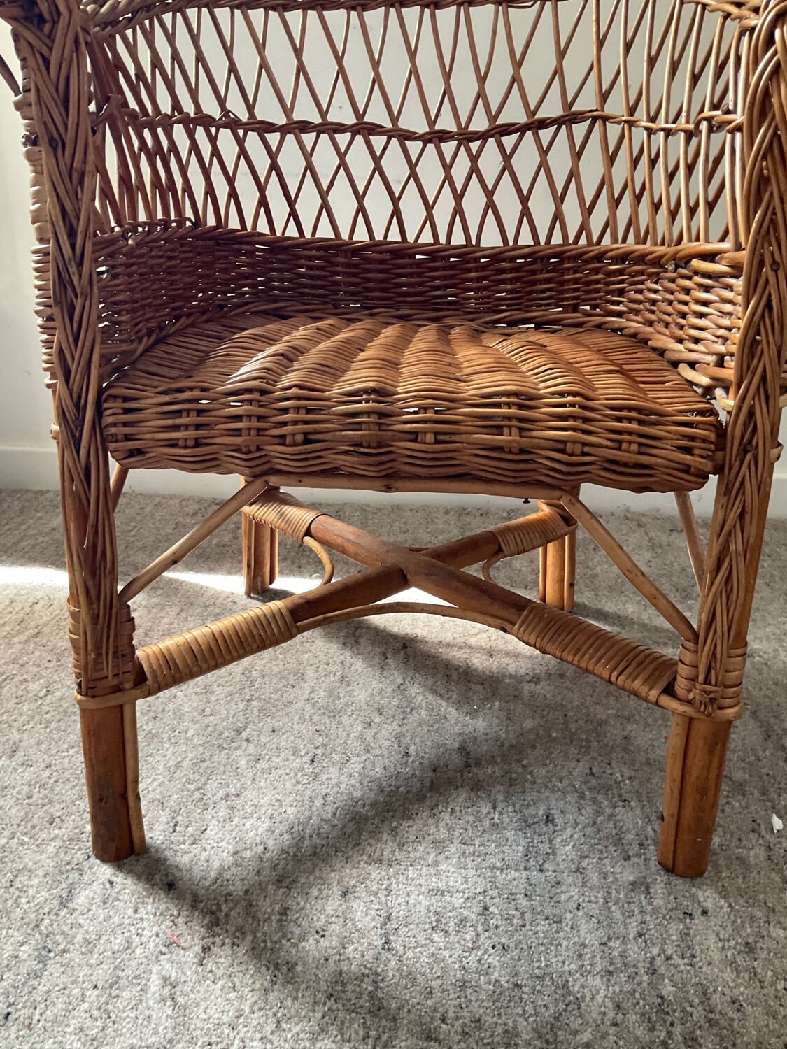 Vintage wicker children's armchair