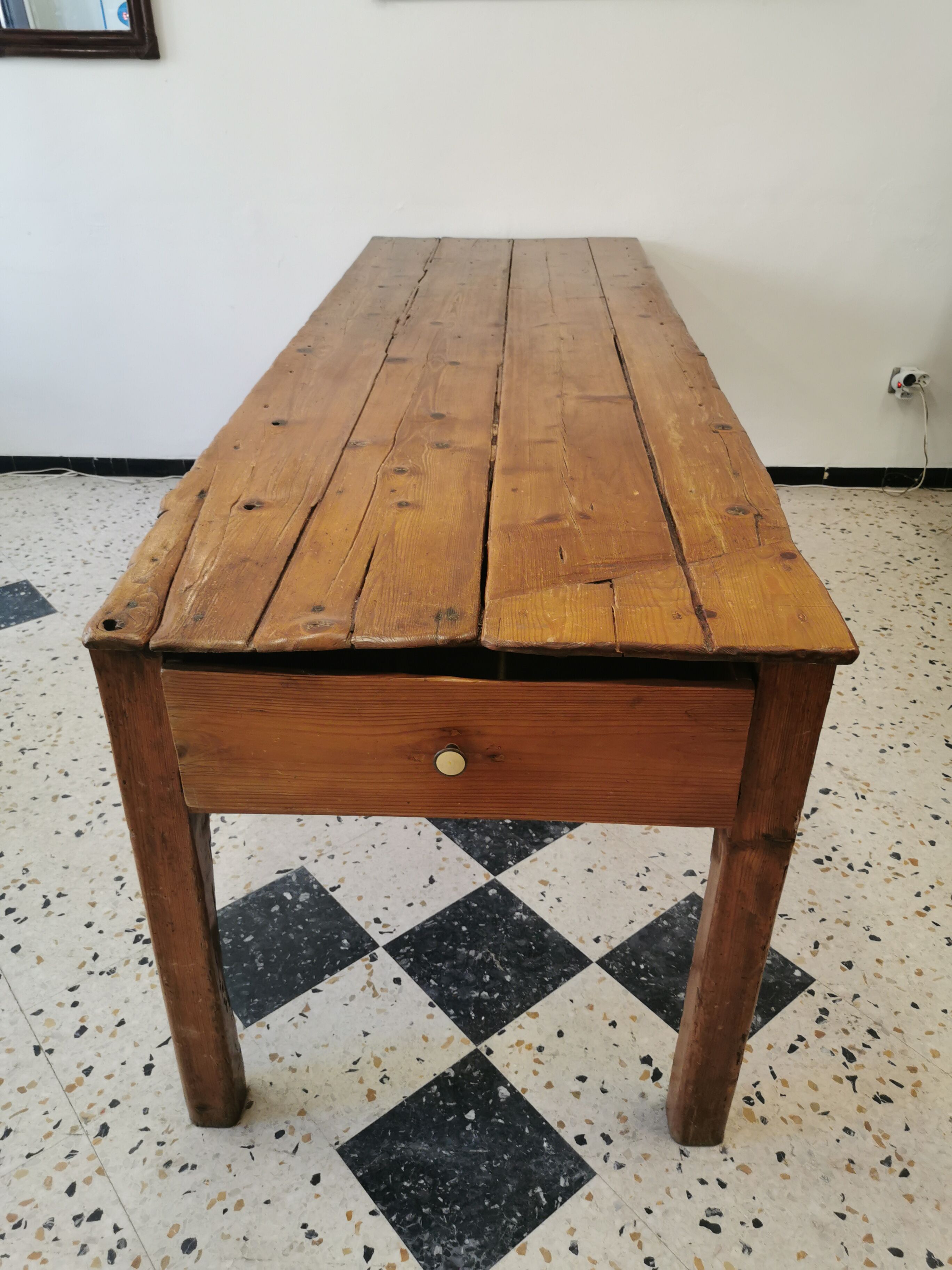 Old Catalan farmhouse table of 2m45