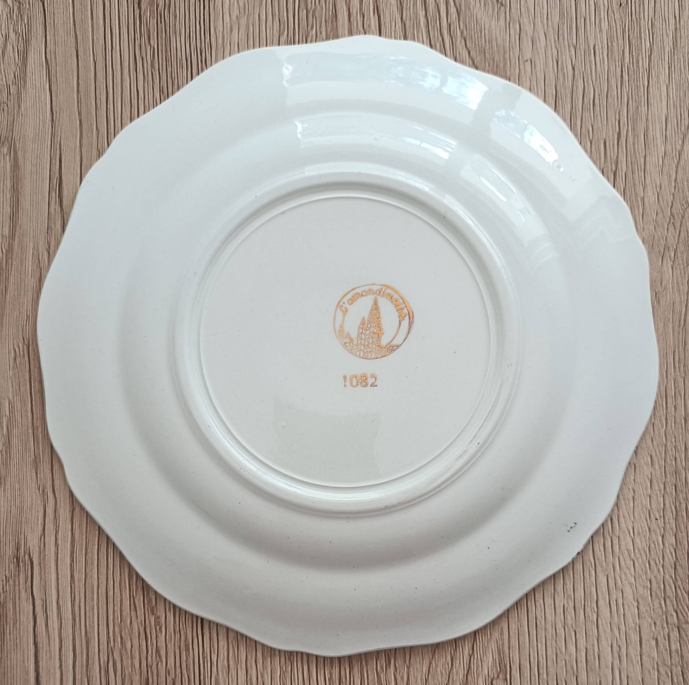 Set of flat dessert service and 6 plates l'Amandinoise St-Amand